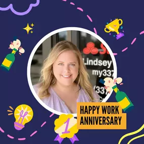 Happy 1 Year work anniversary Katy! ???????? We love your energy and dedication that you bring to the office every day! #lindseycutlerinsurance #my337agent #lindseycutleragency