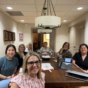 Our most recent team meeting with our summer intern, Emily!