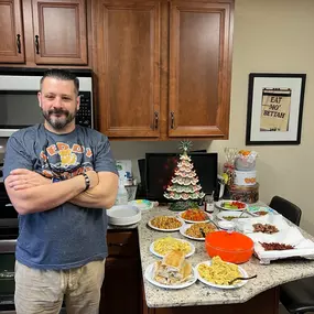 Big thanks to chef Shawn Falcon for our delicious breakfast burrito bar! The food and time spent visiting with our work family was a great way to start our day.