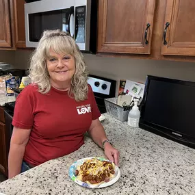 Hot dog and chili day in the office. Chili was prepared specially by Amy's dad!