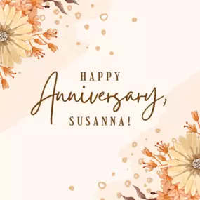 Happy anniversary, Susanna!