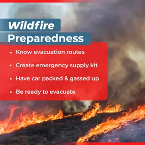 With the ongoing wildfires, it’s important to stay prepared and protect your home and loved ones. Here are a few tips to help you stay safe.

If you have any questions about damages or filing a claim, our State Farm office is here to help. Stay safe, and don’t hesitate to reach out!