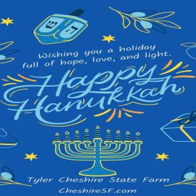 Happy Hanukkah to all who celebrate! May your Hanukkah become brighter, lovelier, and happier each time you light your menorah.
#HappyHanukkah #HanukkahSameach #FestivalofLights #TylerCheshireStateFarm