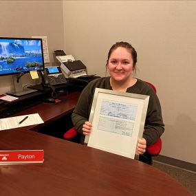 Please join us in welcoming Payton to the team! Payton just passed her insurance exam and is excited to help serve our customers! Congrats, Payton, we are so proud of you!! ????