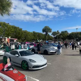 Enjoyed attending Cars & Coffee Palm Beach Group event today at the Wellington Green Mall, just up the street from the office. A great turnout and even better cause with an awesome Christmas Toy Drive.
Jake even brought his classic car, although it appears he didn’t find the right section!