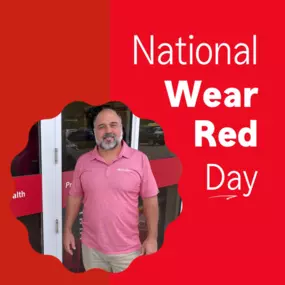 Wearing red to raise and spread awareness in hopes to help eradicate heart disease and stroke in millions of women all over the nation. Stay protected, stay healthy!