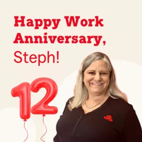 Happy 12 year Work Anniversary to Steph! Your dedication and hard work make all the difference. Thank you for being such an invaluable part of our team!