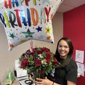 Help me wish Crystalina a very happy birthday! Hope you enjoyed your day. God bless you ???? and give you all the desires of your heart ???? #lookatthoseroses #bdayflowers #birthdaygirl