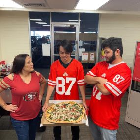 Happy National Pizza Day!  Our office celebrated with a delicious Carbonara pizza from Boston’s. We are also very excited for Super Bowl Sunday! Who do you think is going to win the big game?