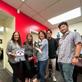 Today is bond with your dog day so Mr. Fritz decided to make a quick stop at the office to say hi and hang out with the team.  What did you do for bond with your dog day?