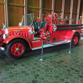 Neil Elkins - State Farm Insurance Agent
1935 Mack Pumper Fire Engine

This Mack 500-gallon pumping engine rolled off the production line the same year G.J. Mecherle founded the Fire and Casualty Company.

State Farm purchased and restored “Baby Mack” in 1987. It is one of the rarest and beautiful antique fire engines in America