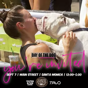 Tomorrow, Be there!  Day of the Dog Festival!  Come see us at our booth. Let's talk about auto, life, and pet insurance.
Day Of The Dog Santa Monica is BACK, September 7 on Main Steet Brought to you by Earth Animal