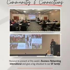 Last week, I had the honor of presenting at our local Business Networking meeting, where I took a moment to give a shoutout to our incredible SF Family!