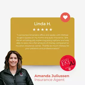 Thank you, Linda, for the wonderful review! Our team strives to provide excellent service, and we are happy to hear that our team delivered for your policies! Melissa puts our customers first, and we love that!