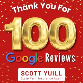 HUGE Thank You to our amazing customers for 100 Google Reviews!