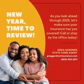 Let's make sure we've got you covered! Call or stop by the office for an annual insurance review.