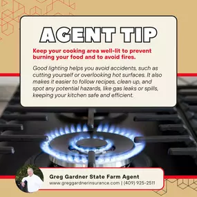 Santa Fe residents, be sure to keep your cooking area well-lit so you can see potential fire hazards.