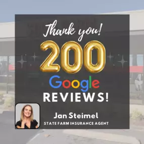 Thank you to our wonderful customers for 200 Google Reviews!! We are so grateful to be able to help with all your insurance needs.