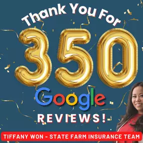 We’re thrilled to celebrate reaching 350 reviews from our amazing customers! Your feedback fuels our commitment to providing top-notch service for all your auto, home, life, and business insurance needs.

If you haven’t left a review yet, we’d love to hear about your experience. And if you’re looking for coverage, stop by or call us today for a personalized quote—we’re here to help! ????????????