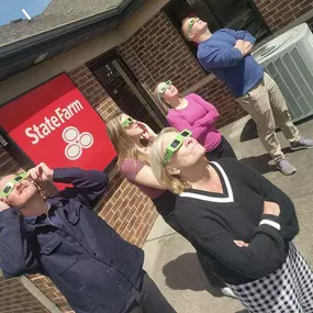 Our team observing the rare occurrence of a solar eclipse today. A shout out to 