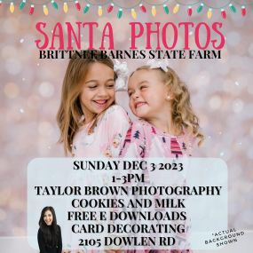 ????✨????????????The wait is over! 2023 SANTA PHOTOS BACKDROP. #justaddsanta 
We can’t wait! Mark your calendars! 
✨SUNDAY DEC 3✨
1-3pm
2105 Dowlen Rd 
????????Cookies and milk 
????️Card decorating
✨FREE TO COMMUNITY
Free electronic downloads 
????????Taylor Brown Photography
#brittneebarnesstatefarm #annualsantaphotoa #santa #christmas #free #bringyourfriends #arriveearly #mostwonderfultimeoftheyear