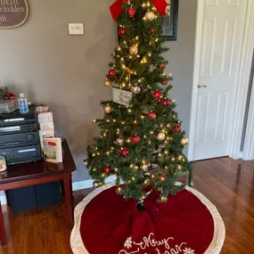 We've got our Christmas tree up and are in the Christmas spirit! Stop by our office for a free insurance quote today!