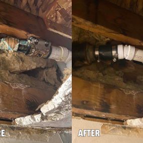 Corroded pipe replacement - before & after