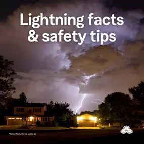 A typical lightning strike carries around 300 million volts of electricity.* Before our next storm, here’s how to help keep your home and family safe.