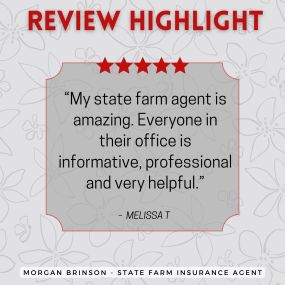 Morgan Brinson - State Farm Insurance Agent
Review highlight