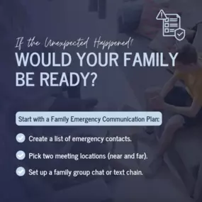 Emergencies don’t wait—so why should your family? A little planning now can make all the difference later. What’s the first step you’ll take to safeguard your family?