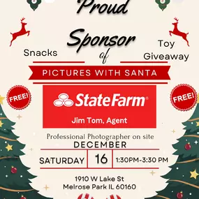 We're sponsoring a picture with Santa Claus 12/16/2023 event from 1:30 - 3:30pm.

Reach out to our office if you wish to attend with the number of participants.