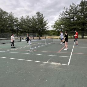 We had a great time with our Pickle Ball Lessons!!  Nothing says team bonding like a little sweat and learning!  Thank You Carson Bozman