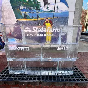 Come join us at the Cambridge Ice & Oyster Festival and write on the Karen Davis State Farm Ice Graffiti Wall!!