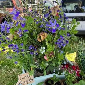 It was a beautiful afternoon in downtown Cambridge at the local Farmers Market! Our business spotlight this week goes out to Round Stone Farm ! Ethan and Michael  had a great selection of fresh cut flowers along with fruits and vegetables. If you’re close by stop in and say hi . The market is open every Thursday from 3-6 pm