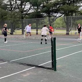 We had a great time with our Pickle Ball Lessons!!  Nothing says team bonding like a little sweat and learning!  Thank You Carson Bozman