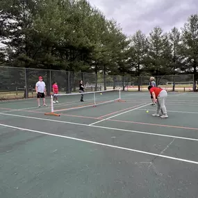 We had a great time with our Pickle Ball Lessons!!  Nothing says team bonding like a little sweat and learning!  Thank You Carson Bozman