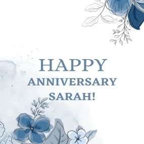 Happy anniversary, Sarah!