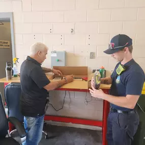 Steven Gillis delivered Fire Prevention Month gift boxes and informational packets to the local fire department, supporting their efforts to keep the community safe.