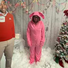 On the ninth day of Christmas, Jake brought to me... Ralphie wearing his bunny onesie! Jake says it's probably a good idea to insure your new Red Ryder under a Personal Articles Policy (and be sure to protect your eyes!)