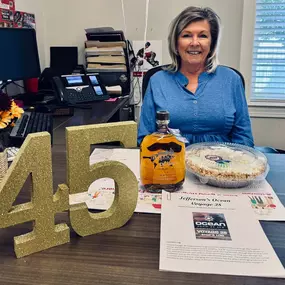 Today our agency celebrated a HUGE accomplishment… Jenny’s 45th Anniversary with State Farm ???? We are so thankful for Jenny and her dedication to protecting our clients!! We love and appreciate you, Jenny!