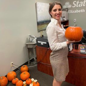 Thank you everyone who voted! Winner of the cash was #1 Bre Parr who was the “I’m Fine meme”. We also had contests all day: best decorated desk, tastiest treat, pumpkin painting and games. The overall Halloween winner for cash and the 2023 trophy was Jennifer Woodard!