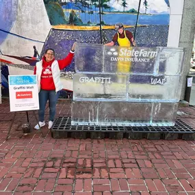 Come join us at the Cambridge Ice & Oyster Festival and write on the Karen Davis State Farm Ice Graffiti Wall!!