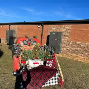 Ole Red is ready for Christmas stop #1. Northside Elementary I heard The Jolly Ole Elf is coming to town.  Merry Christmas.