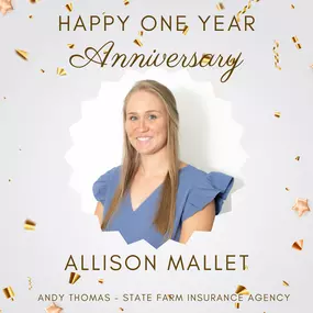 Join us in Celebrating Allison’s One Year Anniversary. Thanks for all you do… known and unknown to help so many and make our office better. Sky is the limit….
#likeagoodneighborstatefarmisthere
#whoisyourgoodneighbor
#wehaveroomforyou