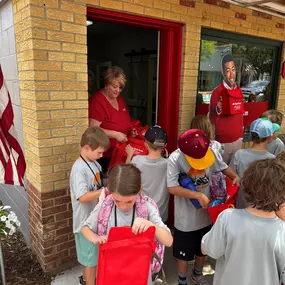 Erie Summer Camp participants popped by to pick up their goodie bags.