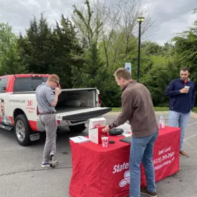 The team did a breakfast drop at a local apartment complex today