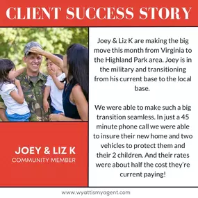 We love celebrating our customers’ wins! Recently, Joey & Liz trusted us to find the perfect policy for their family, and now they have can make their move knowing they’re fully protected.

At Wyatt Dowling, your success is our priority. Ready to secure your future? Let’s talk! ????????✨