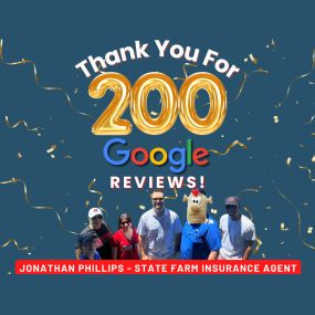 Thank you to everyone who has helped us reach 200 Google reviews!