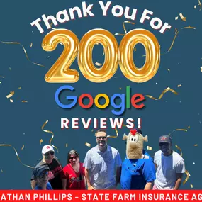 Thank you to everyone who has helped us reach 200 Google reviews!