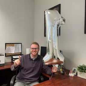 It's Zack's one-year anniversary with us today!  His patience and positivity go a long way with our policyholders and our team!  We count on him so much and are so proud of what he has learned in one year!  Thaks for all that you do, Zack!